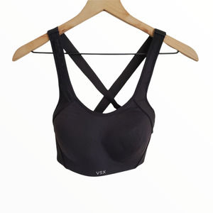 Victoria's Secret Sport Maximum Support Black Sports Bra 32C Crossback